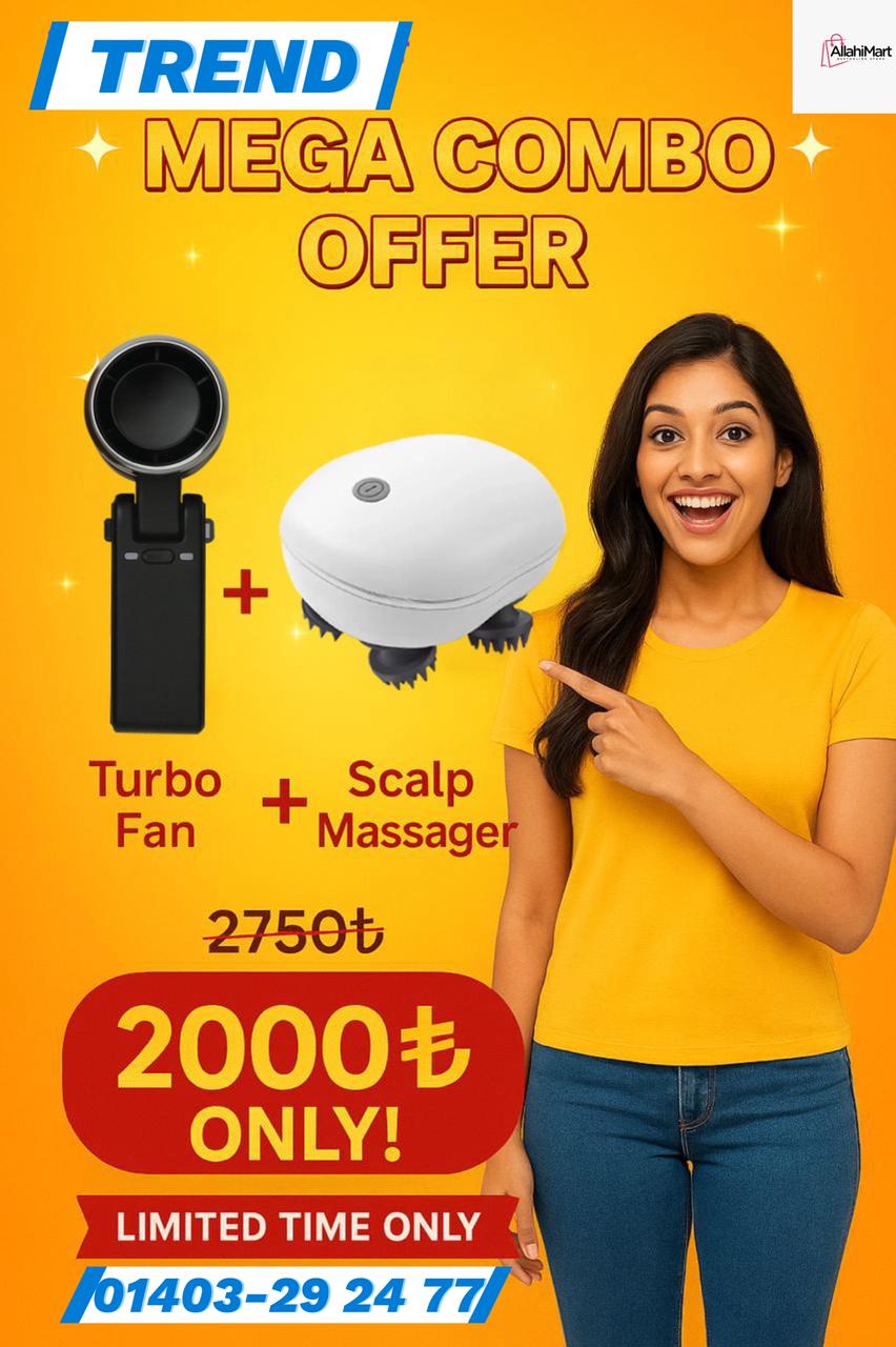 Turbo Fan+ Scalp Massager Combo Offer